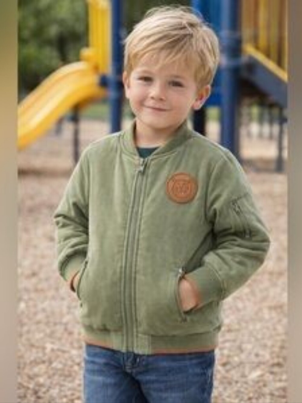 Aspen Rise Olive Green Kids Soft Thick Winter Puffer Bomber Jacket Coat 12 MOS